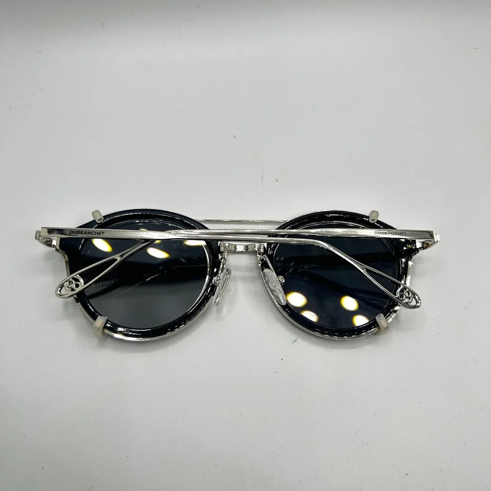 Dubranchet Sunglasses Black Double Lens Clip Round 1810 C1